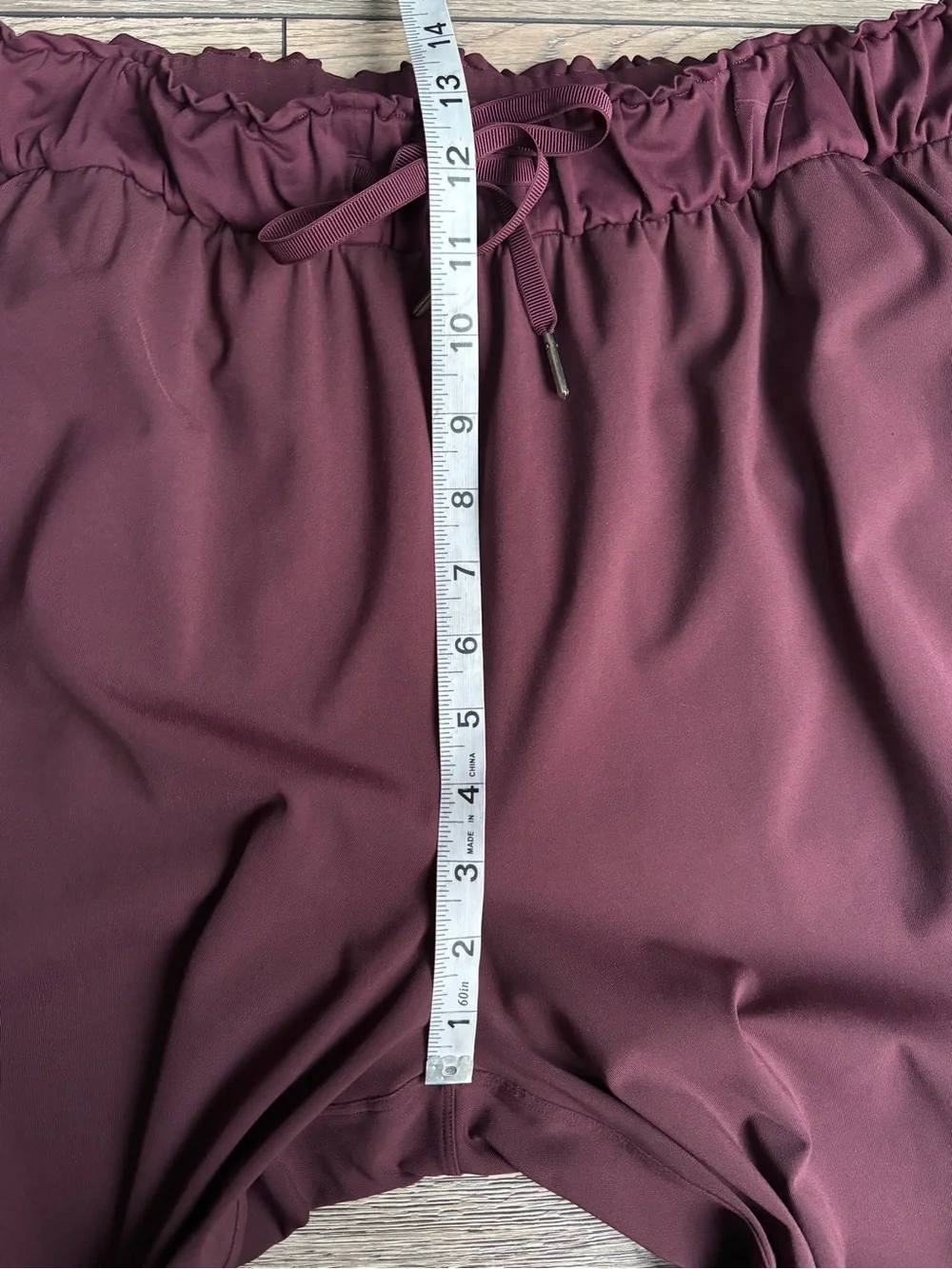 Lululemon Keep Moving Pant High Rise Drawstring Burgundy Wine Cassis Sz 10